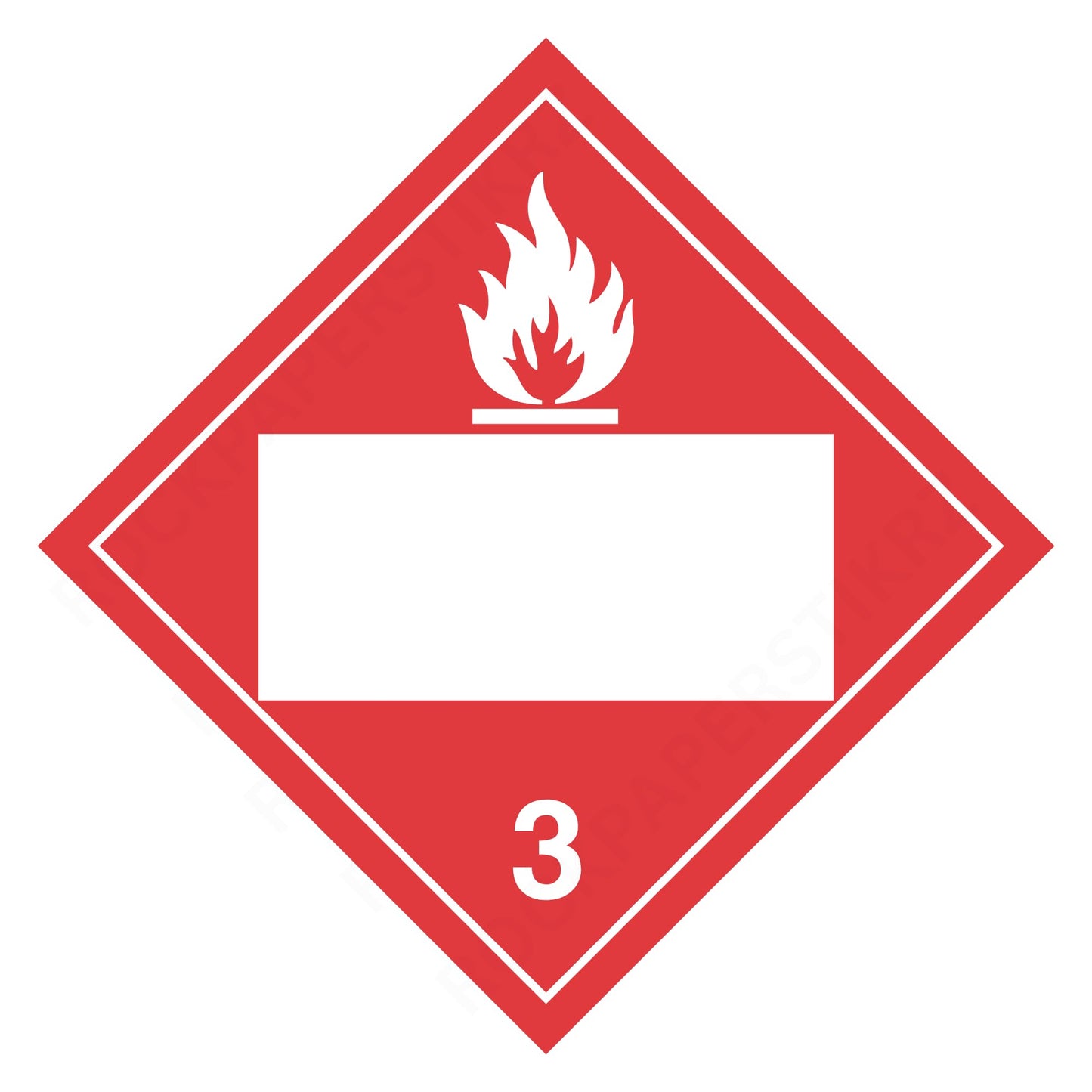 Flammable Liquid Class 3 Placard (Blank Panel) – 10.75” DOT Hazard Warning Label – Industrial Grade Red Diamond Safety Sticker for Transport & Warehouse Use – Cast Vinyl with UV Overlaminate – RockPaperStikrz