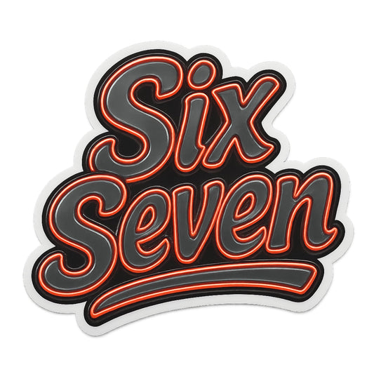 Six Seven Sticker – 5 Inch Premium Vinyl Streetwear-Style Decal | Glossy Outline Graffiti Design | Waterproof Collectible Sticker