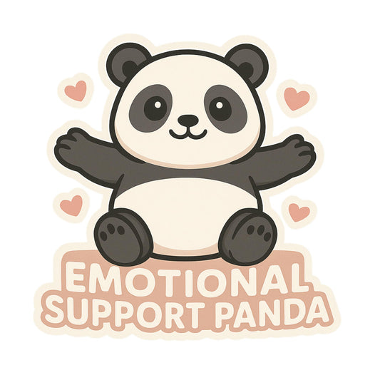 Emotional Support Panda – Wholesome Comfort Sticker, Cute Mental Health Panda Decal 5 Inch