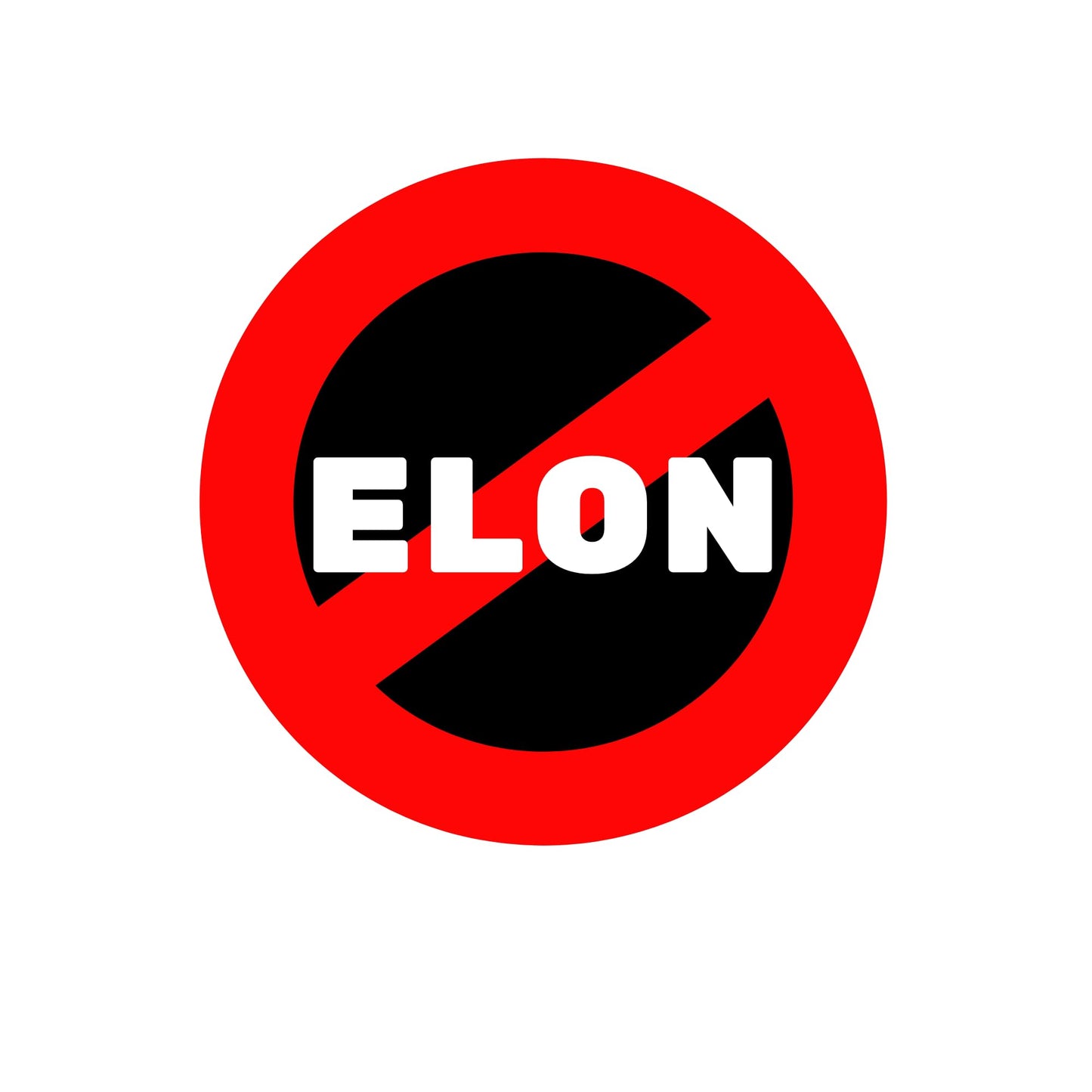 Anti Elon NO Elon Musk 4 inch Round Vinyl Sticker for Tesla Owners, Bumper Sticker, Laptops, Phone Cases, Tumblers and More