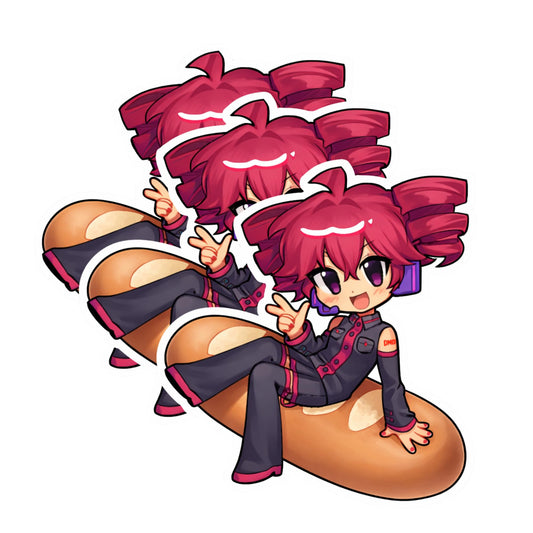 Kasane Teto Sticker Pack – 3 Inch Anime Style Vinyl Decals – 3 Pack Cute Chibi Design for Laptop Phone Tablet Notebook