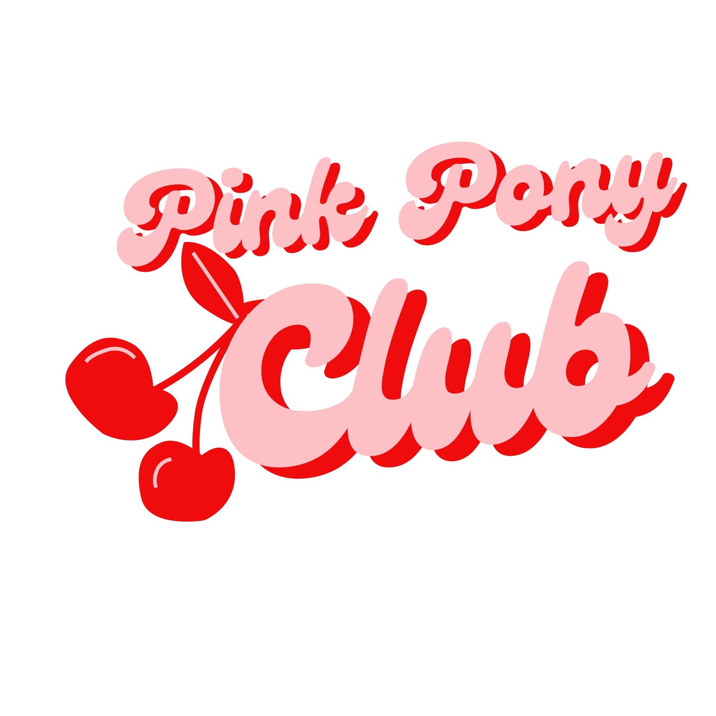 Pink Pony Club Vinyl Sticker, Cherry Emblem Logo Design by RockPaperStikrz