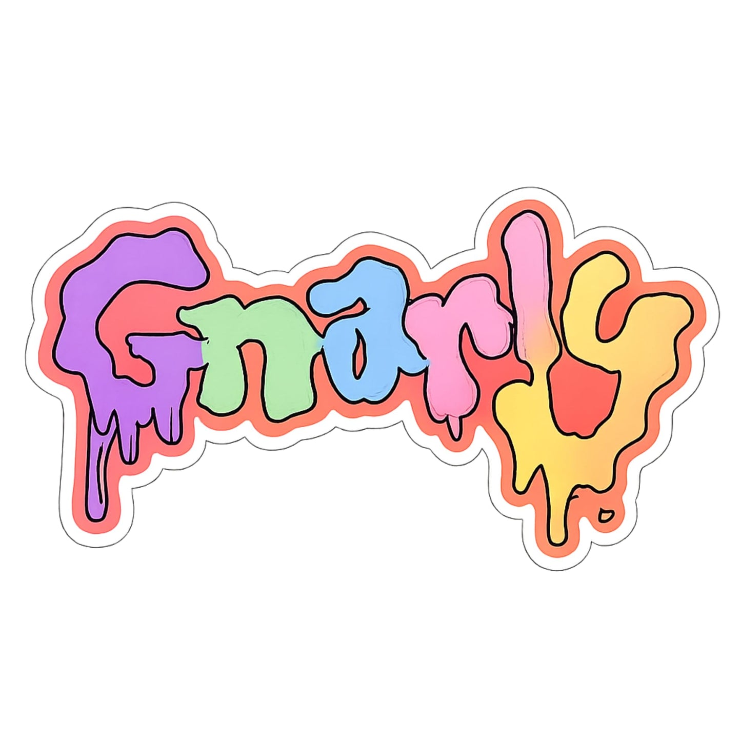 Gnarly Vinyl Sticker Pack, 3 Drip Style Designs, Colorful Decals, Glossy Rainbow, Neon Green Slime, Pastel Melt Aesthetic for Laptop, Water Bottle, Skateboard