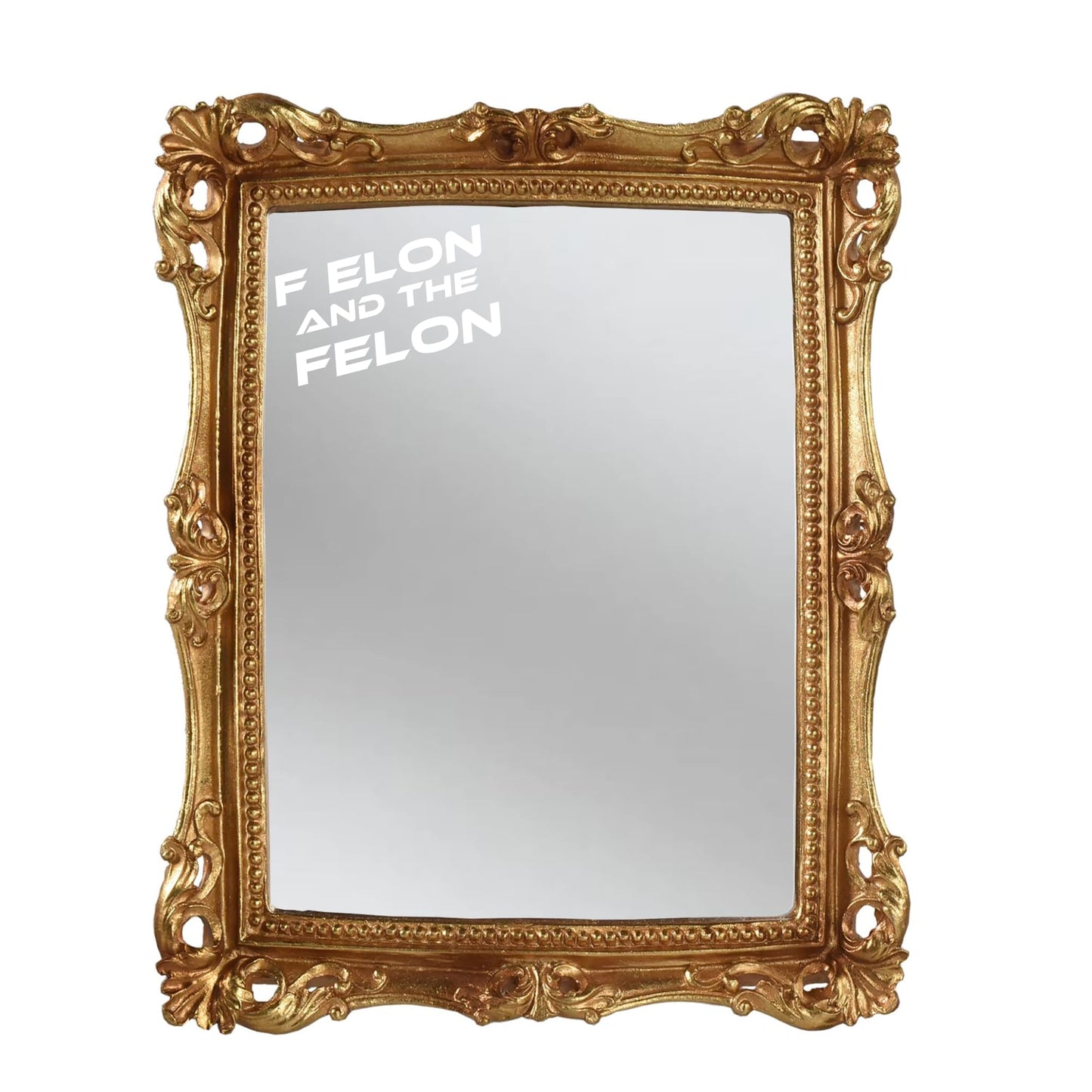 F Elon and The FELON Vinyl Decal | White Waterproof Car Sticker | Anti Elon Tesla Driver Bumper Decal | 7 x 3.65 Inch Weatherproof Vinyl Sticker