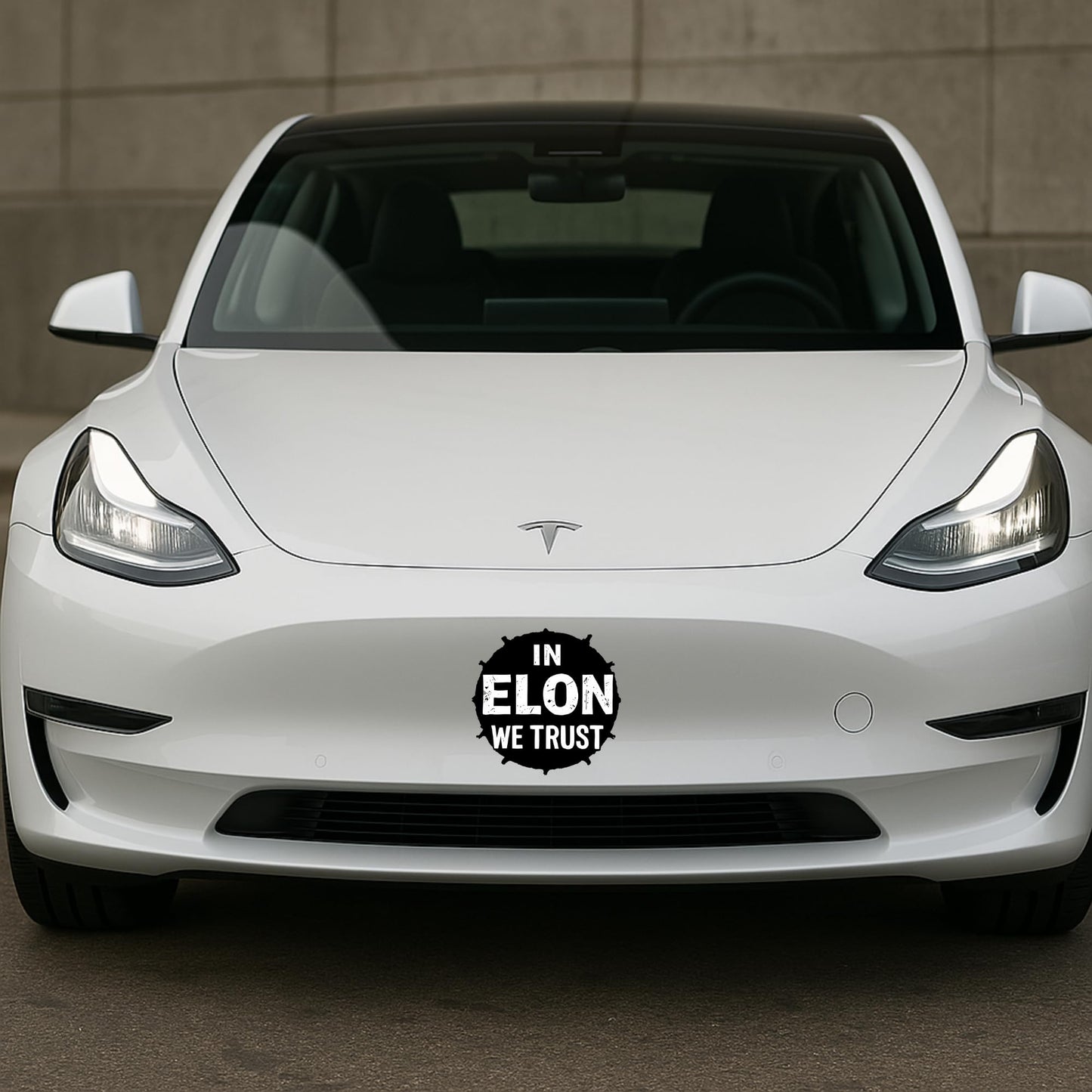 in Elon WE Trust Bumper Sticker - 4 Inch Pro Elon Musk Vinyl Decal for Cars, Windows, Laptops, and More