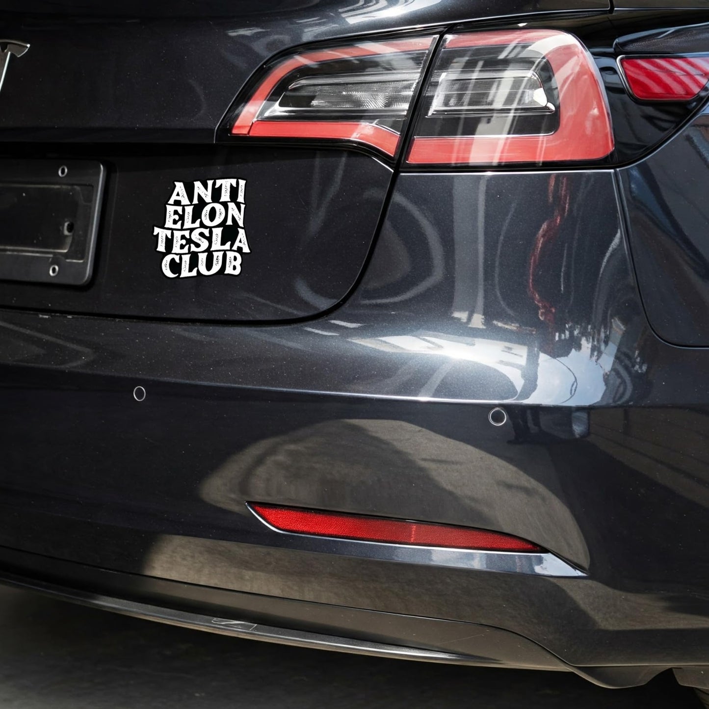 Anti Elon Tesla Club Vinyl Sticker for Tesla Owners Model X Y 3 Black and White Funny Gift for Tesla Owners Regret Elon Musk (5 Inch)