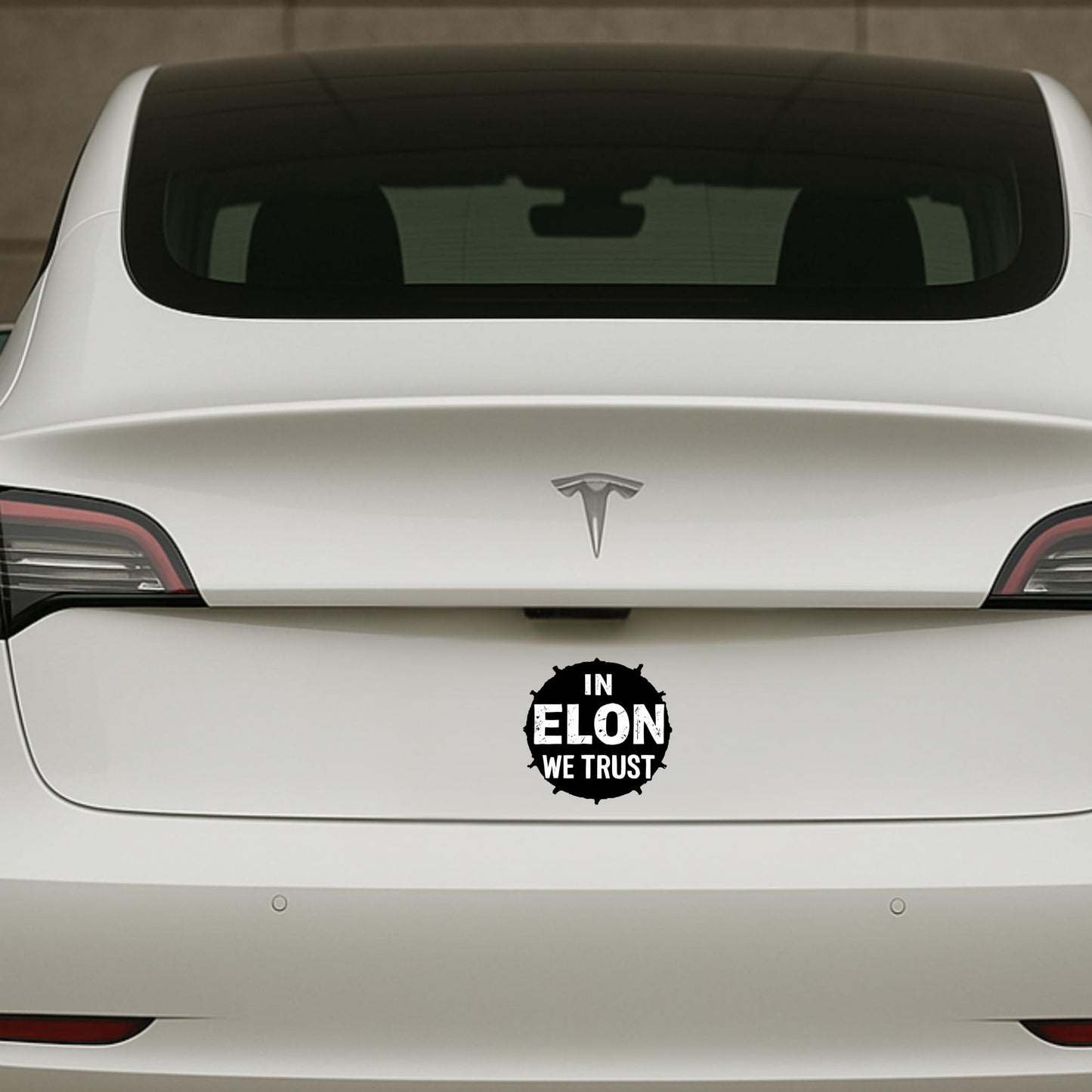 in Elon WE Trust Bumper Sticker - 4 Inch Pro Elon Musk Vinyl Decal for Cars, Windows, Laptops, and More