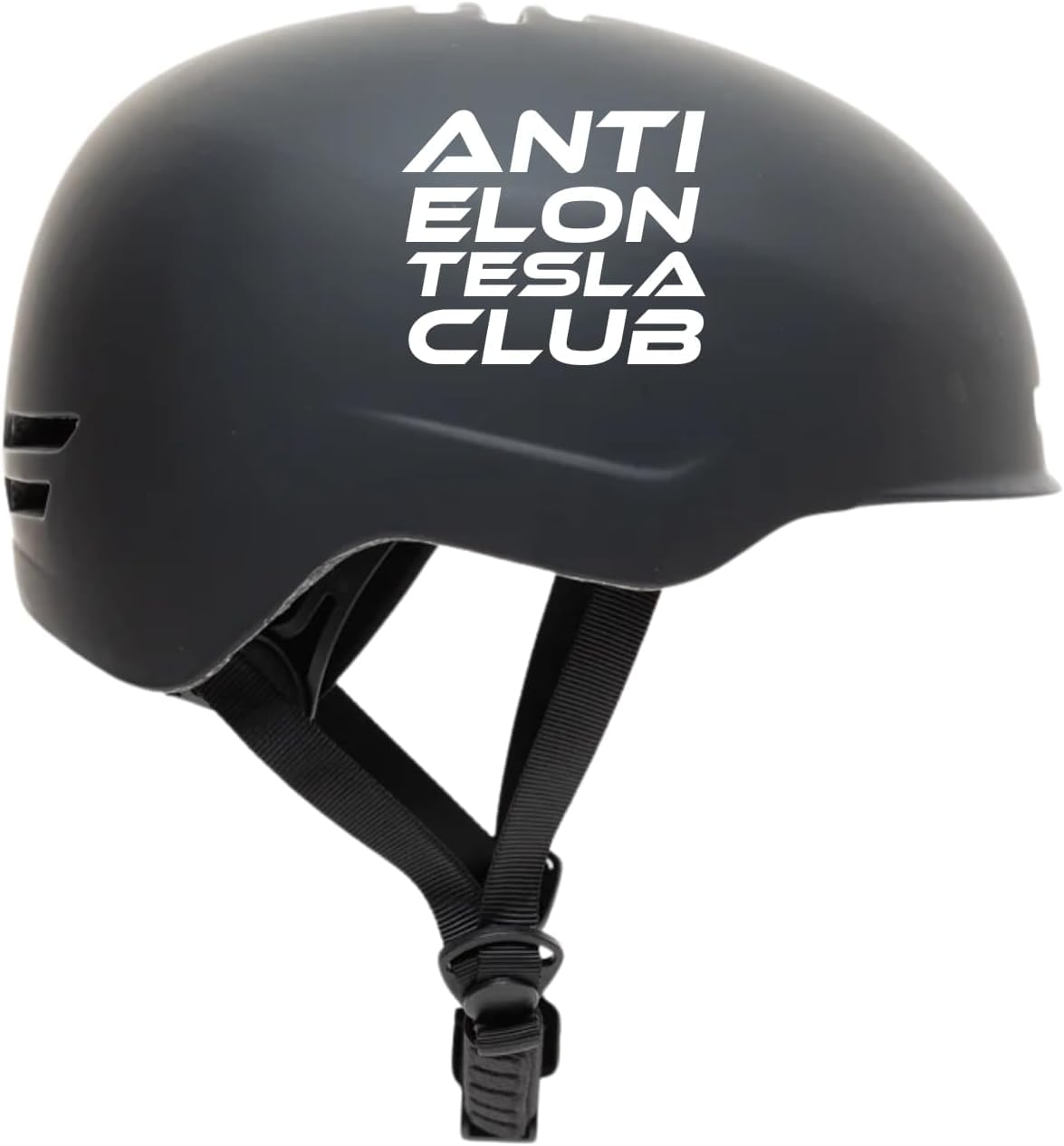 Anti Elon Tesla Club Vinyl Decal, Matte White, 4.5 x 5.5 inches, Water Proof