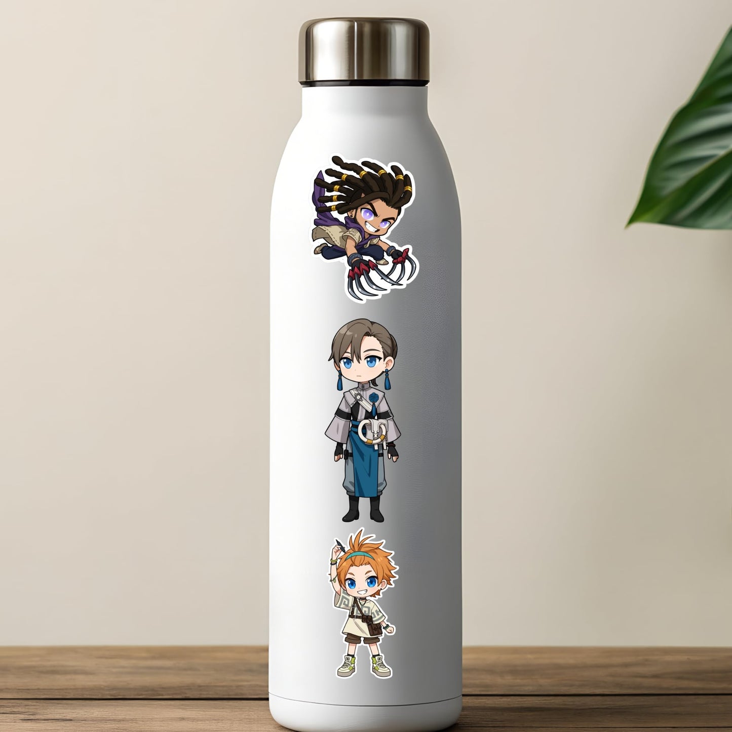 18 Pack Chibi Anime Style Character Stickers, Waterproof Vinyl Decals, 3 Inch, Laptop Phone Bottle Skateboard Decoration