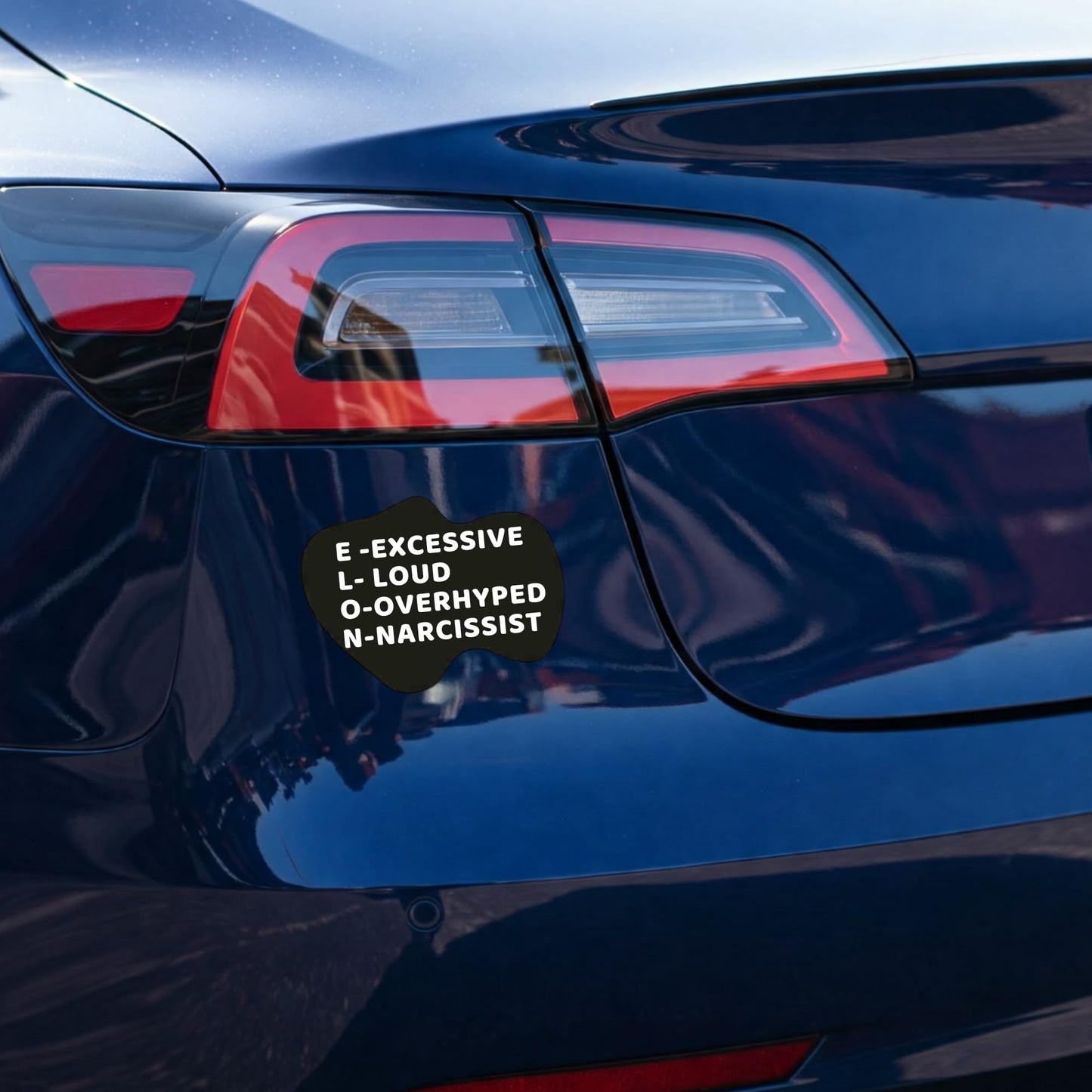 Anti-Elon Acrostic Bumper Sticker Or Window Sticker Not Impressed Design, Black and White Perfect for Tesla Drivers! (8x3 Inch)